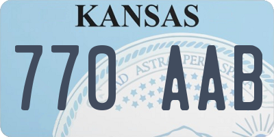 KS license plate 770AAB