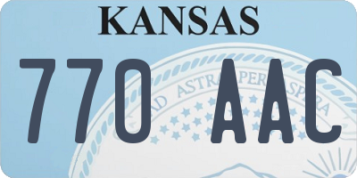 KS license plate 770AAC