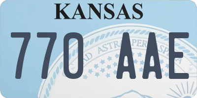 KS license plate 770AAE