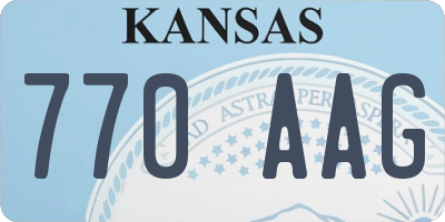 KS license plate 770AAG