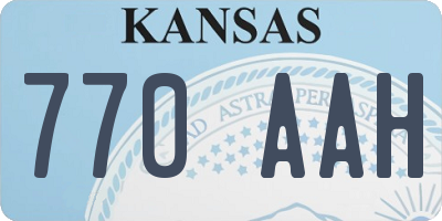 KS license plate 770AAH