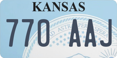 KS license plate 770AAJ