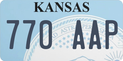 KS license plate 770AAP