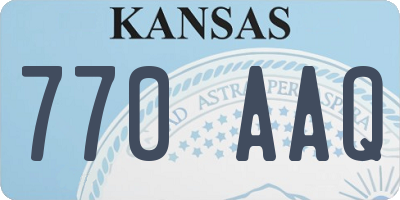 KS license plate 770AAQ