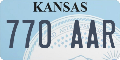 KS license plate 770AAR