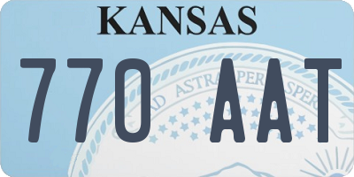 KS license plate 770AAT