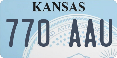 KS license plate 770AAU