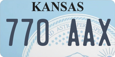 KS license plate 770AAX