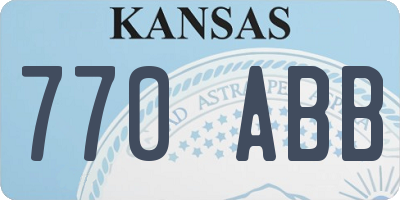 KS license plate 770ABB