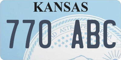 KS license plate 770ABC