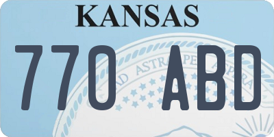 KS license plate 770ABD