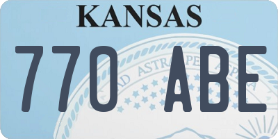 KS license plate 770ABE