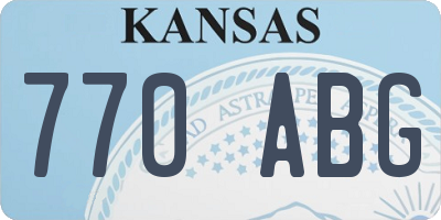 KS license plate 770ABG