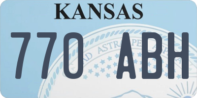 KS license plate 770ABH
