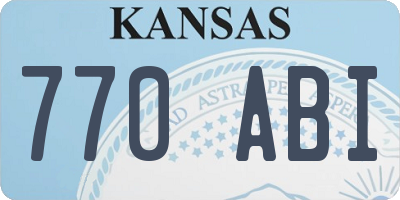 KS license plate 770ABI