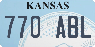 KS license plate 770ABL