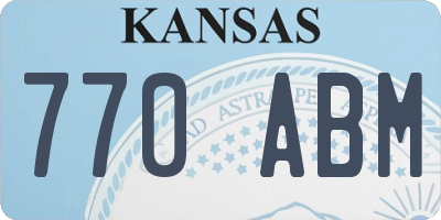 KS license plate 770ABM