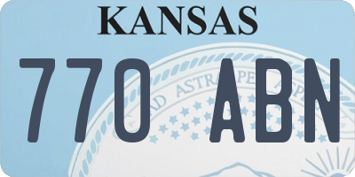 KS license plate 770ABN