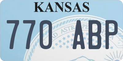 KS license plate 770ABP