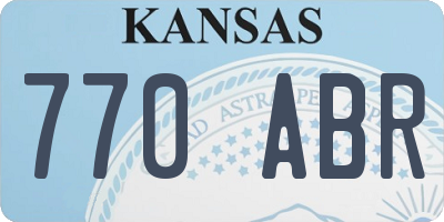 KS license plate 770ABR