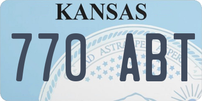 KS license plate 770ABT