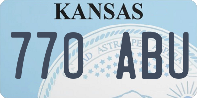 KS license plate 770ABU