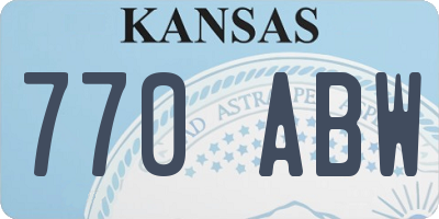KS license plate 770ABW