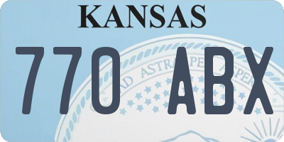 KS license plate 770ABX