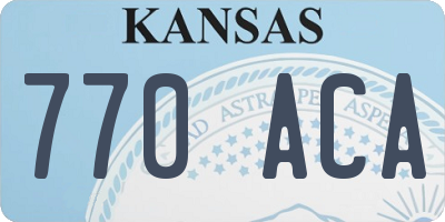 KS license plate 770ACA