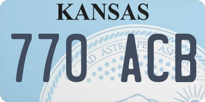 KS license plate 770ACB