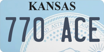 KS license plate 770ACE