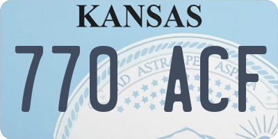 KS license plate 770ACF