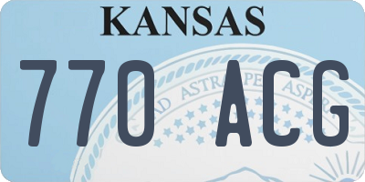 KS license plate 770ACG