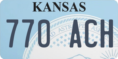 KS license plate 770ACH