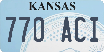 KS license plate 770ACI