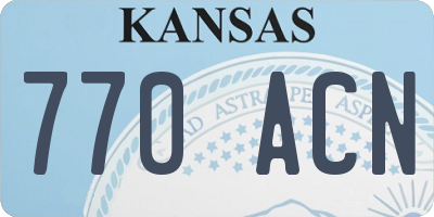 KS license plate 770ACN
