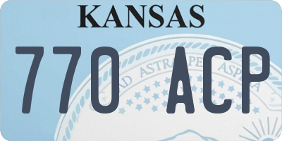 KS license plate 770ACP