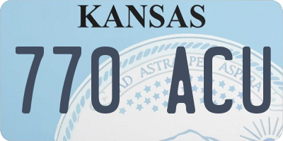 KS license plate 770ACU