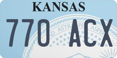 KS license plate 770ACX