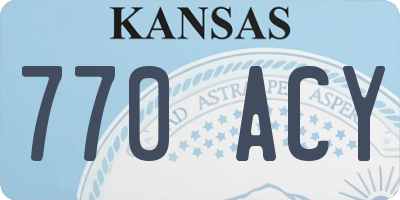 KS license plate 770ACY