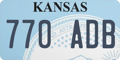 KS license plate 770ADB