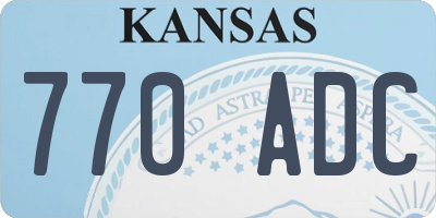 KS license plate 770ADC