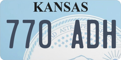 KS license plate 770ADH