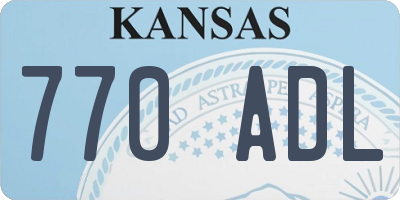 KS license plate 770ADL
