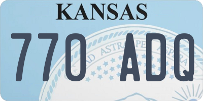 KS license plate 770ADQ