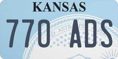 KS license plate 770ADS