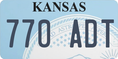 KS license plate 770ADT