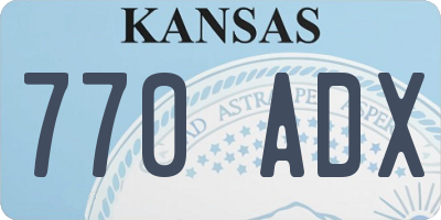 KS license plate 770ADX
