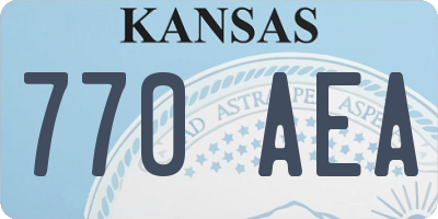 KS license plate 770AEA