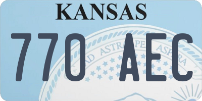 KS license plate 770AEC